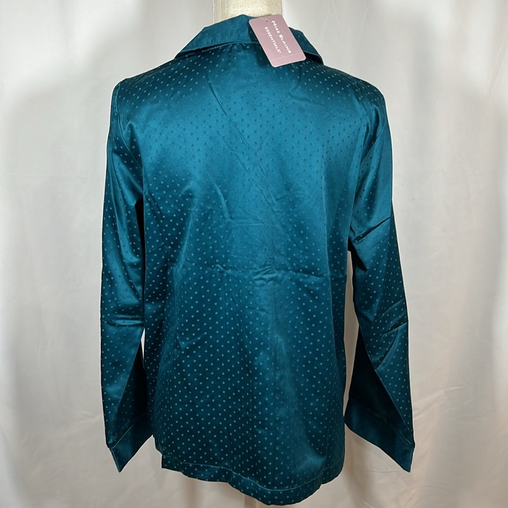 NWT Miss Elaine Essentials Teal Sleep Lounge Button Down Top Size M - Picture 6 of 10